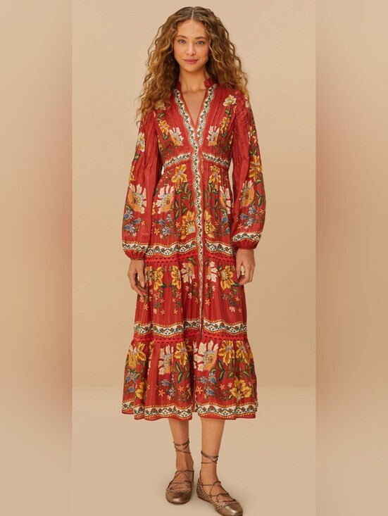 FARM Rio Dresses & Skirts - Farm Rio Garden Delight Midi Dress NWT